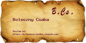 Boleszny Csaba névjegykártya