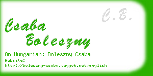 csaba boleszny business card